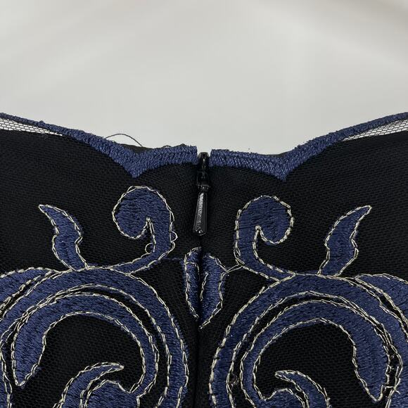 JS Collections Formal Gown Womens 6 Blue Lace Floor Length Evening Wedding - Picture 9 of 12